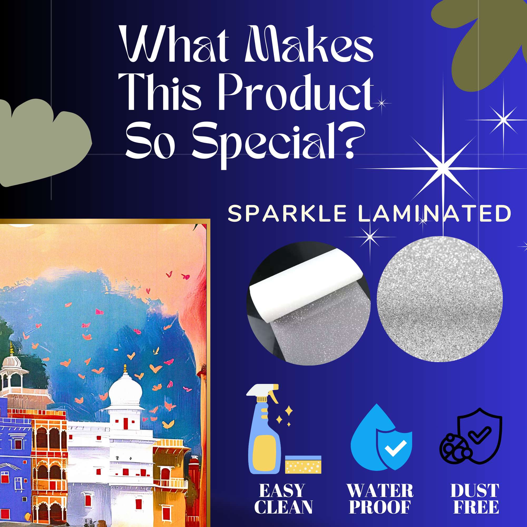 Set of Three large Wall Paintings for Wall Dacoration Golden Framed Wall Paintings for Living Room & Bedroom Wall Art for Home Decoration & Office Wall Décor (14x11 inch CH-LGD3-2) - Image 4