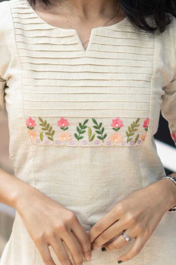 Women?s Cotton Kurta Suit Set with Palazzo Pants & Dupatta(L) - Image 2