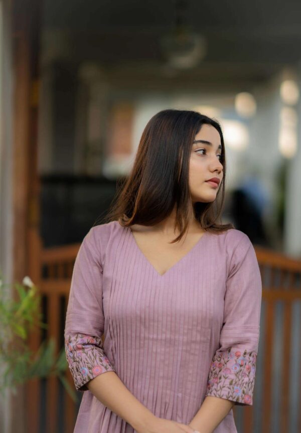 Floral Elegance ? Cotton Embroidered Dress with Printex Magic (XL) - Image 5