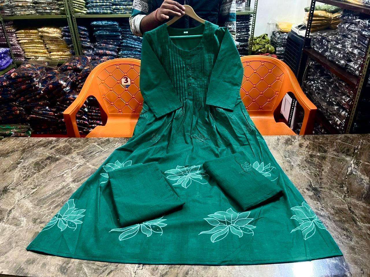 Elegant Everyday Wear ? XXL Embroidered Cotton Floral Dress(M) - Image 3